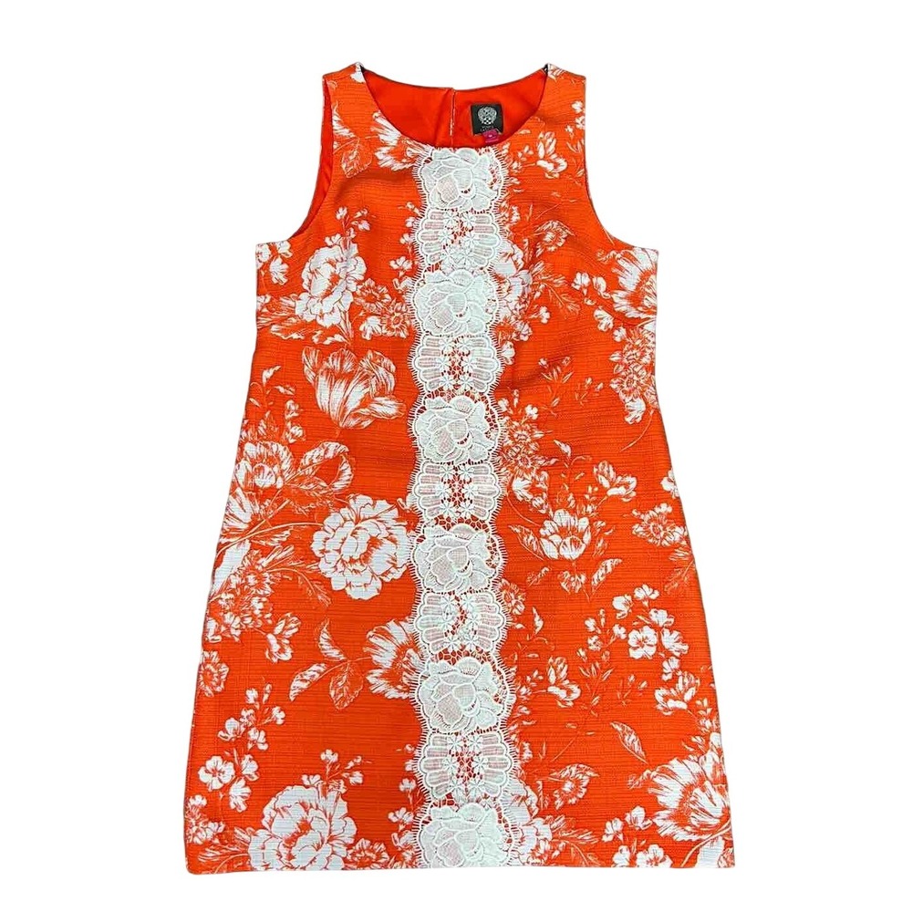 Women's Vince Camuto Size 14 Orange And White Dress